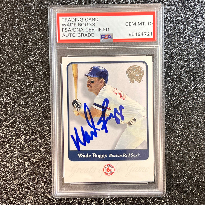 2001 Fleer Greats of the Game #130 Wade Boggs Card PSA/DNA Slabbed AUTO 10 Red Sox