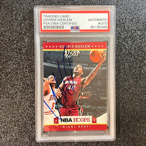 2012-13 Panini NBA Hoops #161 Udonis Haslem signed AUTO Card PSA/DNA Slabbed Heat