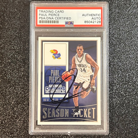 2015 Panini Contenders Draft Picks Basketball #80 Paul Pierce Signed Card AUTO PSA/DNA Slabbed Kansas