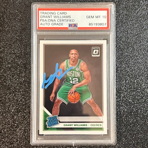 2019-20 Panini Donruss Optic #157 Grant Williams Signed Card AUTO 10 PSA/DNA Slabbed RC Celtics