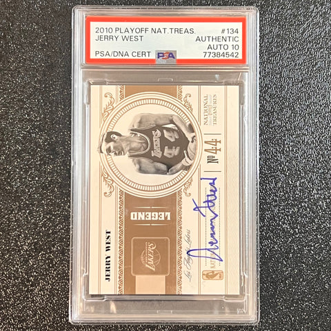 2010 Playoffs National Treasures #134 JERRY WEST Signed Card Authentic AUTO 10 PSA Slabbed Lakers