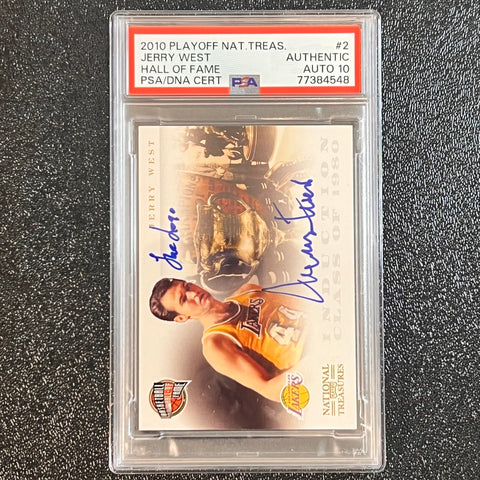 2010 National Treasures Hall of Fame #2 JERRY WEST Signed Card Authentic AUTO 10 PSA Slabbed Lakers