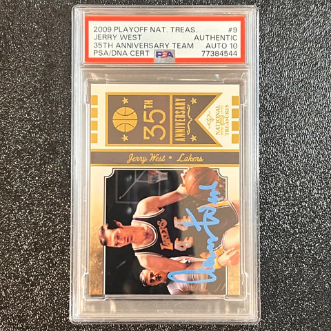 2009 Playoff National Treasures 35th Anniversary Team #9 JERRY WEST Signed Card Authentic AUTO 10 PSA Slabbed Lakers