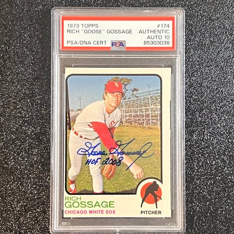 1973 Topps #174 Rich "Goose" Gossage Signed Card AUTO PSA Slabbed White Sox