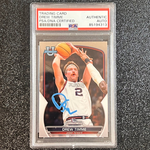2023 Topps #61 Drew Timme Signed Card AUTO PSA Slabbed Gonzaga