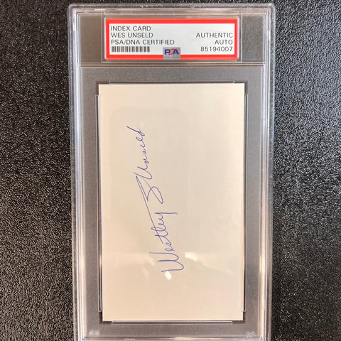 Wes Unseld Signed index card Auto PSA Slabbed