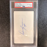 Denny Crum Signed Index Card AUTO PSA/DNA Slabbed Louisville