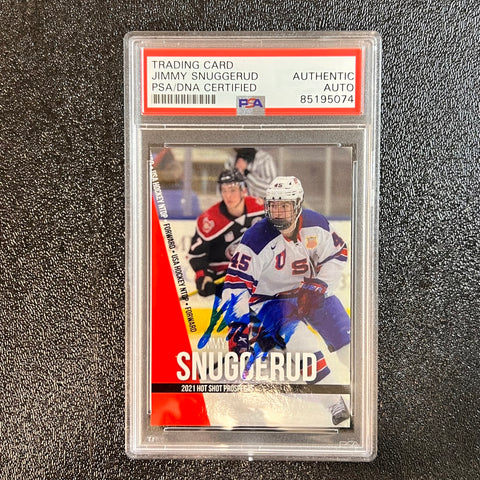 2021 Hot Shot Jimmy Snuggerud Signed Card PSA slabbed USA Hockey