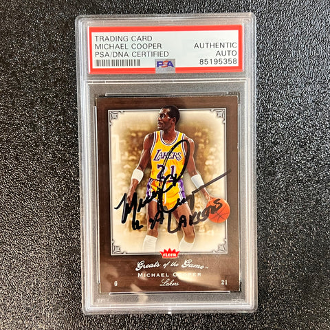 2005-06 Fleer Greats of the Game #35 Michael Cooper Signed Card AUTO PSA Slabbed Lakers