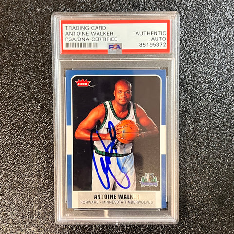 2007-08 Fleer #25 Antoine Walker Signed Card AUTO PSA Slabbed Timberwolves