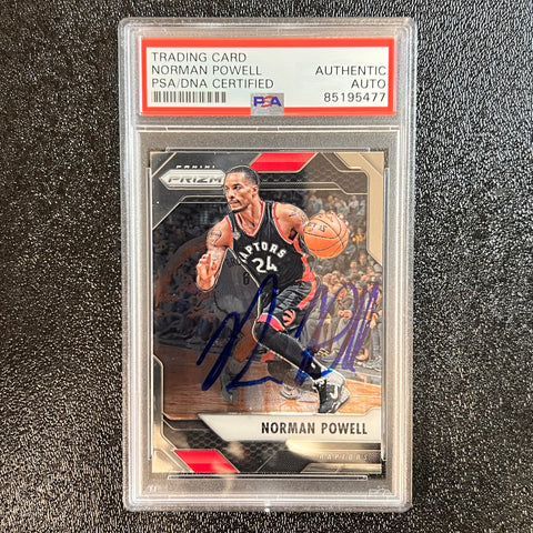 2016-17 NBA Hoops #217 Norman Powell Signed Card AUTO PSA Slabbed Raptors