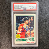 1977 NBA Properties #46 Geoff Petrie Signed Card AUTO PSA Slabbed Hawks