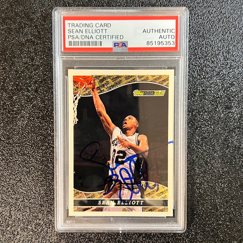 1993 Topps #1 Sean Elliott Signed Card Auto 10 PSA Slabbed