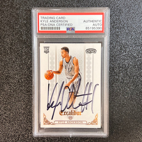 2014 Panini Excalibur #185 Kyle Anderson Signed Card AUTO PSA/DNA Slabbed RC Spurs