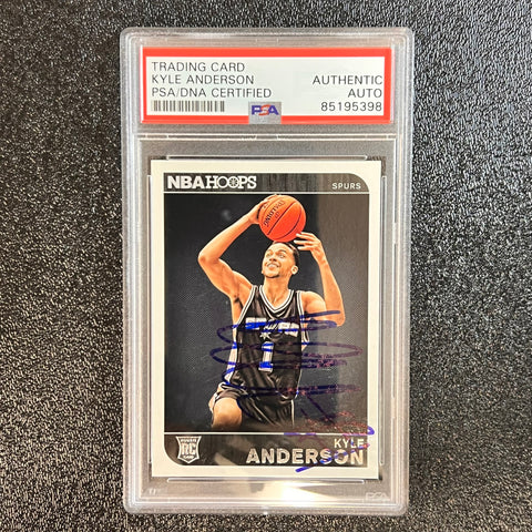 2014-15 Panini Hoops #285 Kyle Anderson Signed Card AUTO PSA/DNA Slabbed RC Spurs