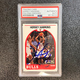 2000 Fleer Skybox #38 Hersey Hawkins Signed Card PSA Slabbed Bulls