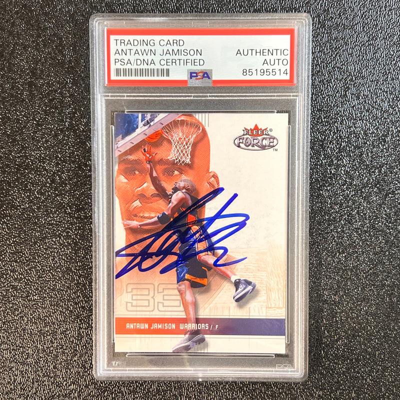 2001-02 Fleer Force #87 Antawn Jamison Signed Card AUTO PSA Slabbed Warriors