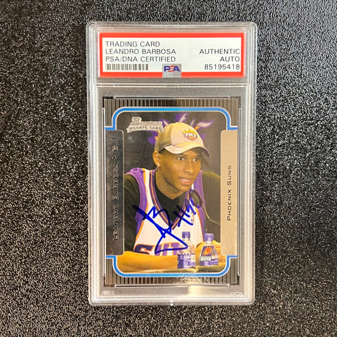 2003-04 Topps Bowman RC #135 Leandro Barbosa Signed Card AUTO PSA Slabbed Suns