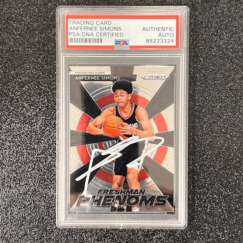 2018-19 Panini Prizm Freshman Phenoms #2 ANFERNEE SIMONS Signed Rookie Card AUTO PSA Slabbed RC Blazers