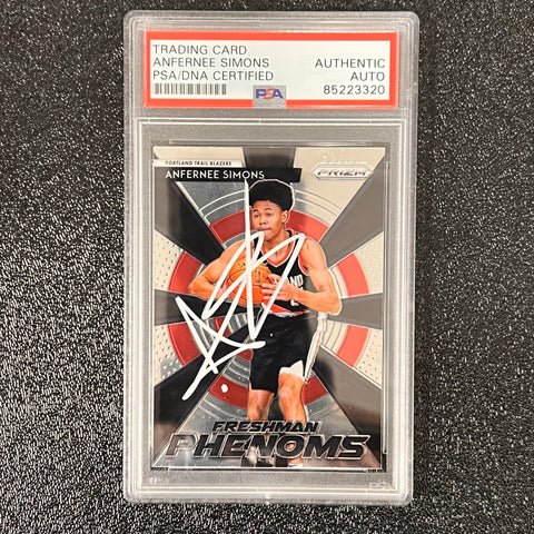 2018-19 Panini Prizm Freshman Phenoms #2 ANFERNEE SIMONS Signed Rookie Card AUTO PSA Slabbed RC Blazers