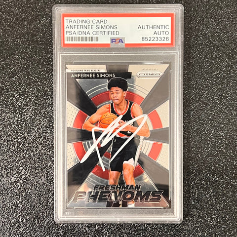 2018-19 Panini Prizm Freshman Phenoms #2 ANFERNEE SIMONS Signed Rookie Card AUTO PSA Slabbed RC Blazers