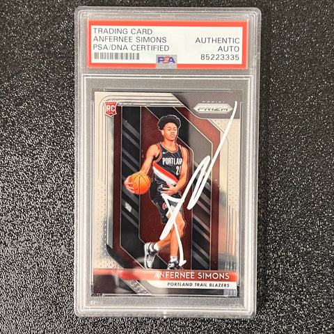 2018 Panini Prizm #61 ANFERNEE SIMONS Signed Rookie Card AUTO PSA Slabbed RC Blazers