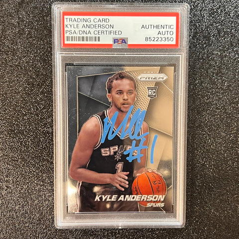 2014-15 Panini Prizm #275 Kyle Anderson Signed Card AUTO PSA/DNA Slabbed RC Spurs