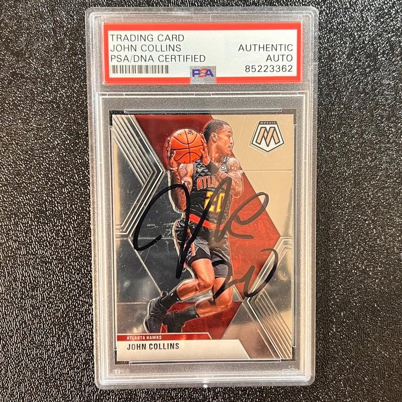 2019-20 PANINI Mosaic #192 John Collins Signed Card AUTO PSA/DNA Slabbed Hawks RC