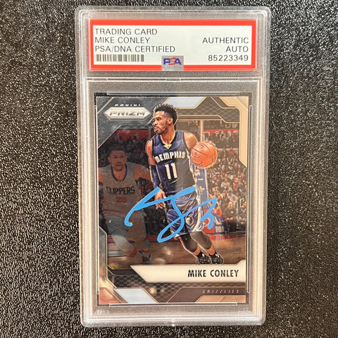 2016-17 Panini Prizm #61 Mike Conley signed Card AUTO PSA/DNA Slabbed