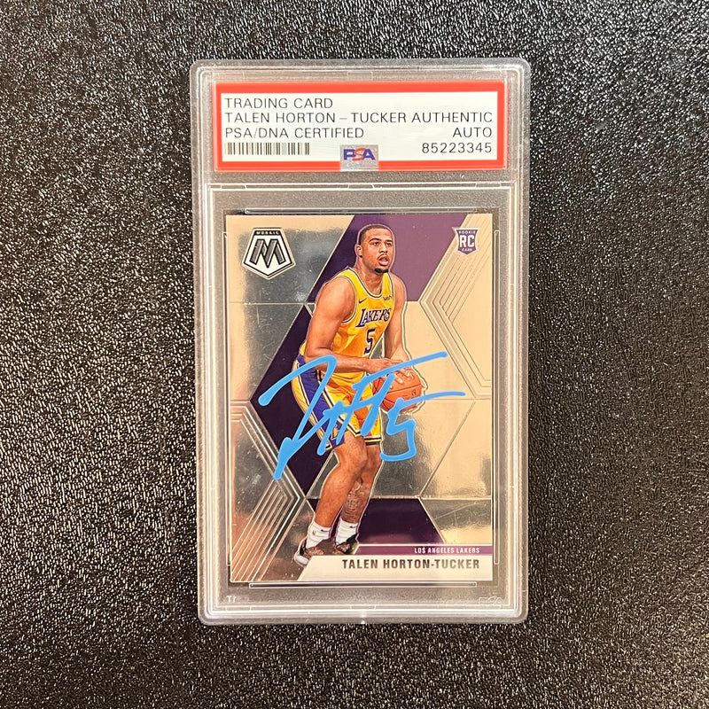 2019-2020 Panini Mosaic Rated Rookie #215 Talen Horton-Tucker Signed Card AUTO PSA Slabbed Lakers