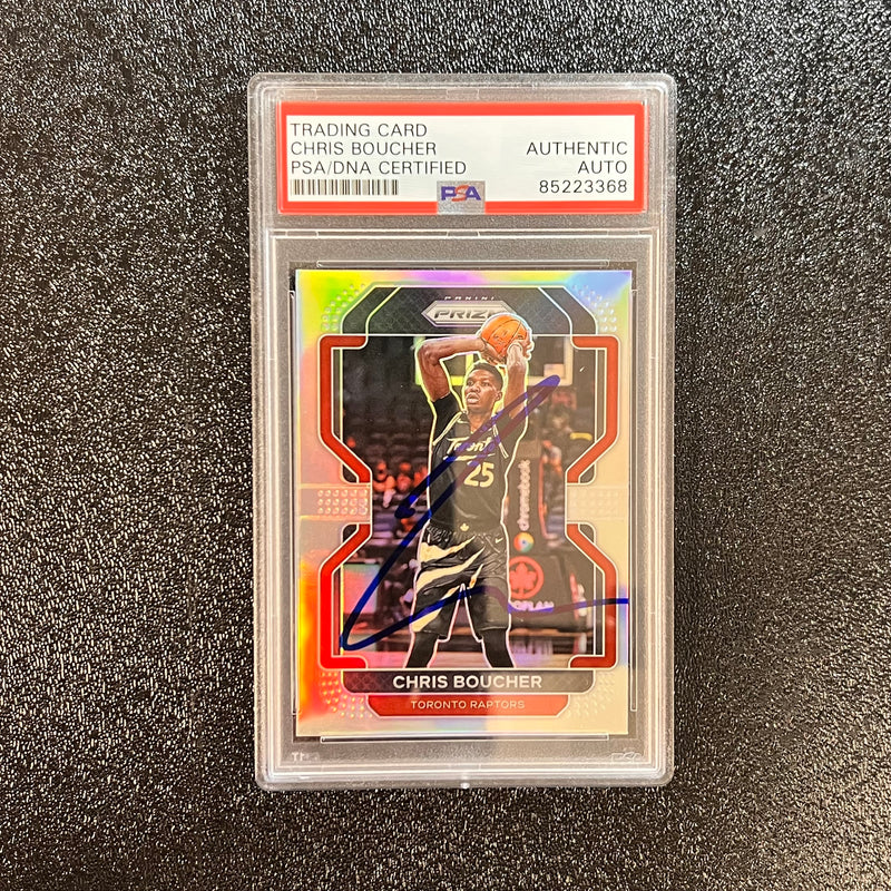2021-22 Panini Prizm Rainbow #182 Chris Boucher Signed Card AUTO PSA Slabbed Raptors