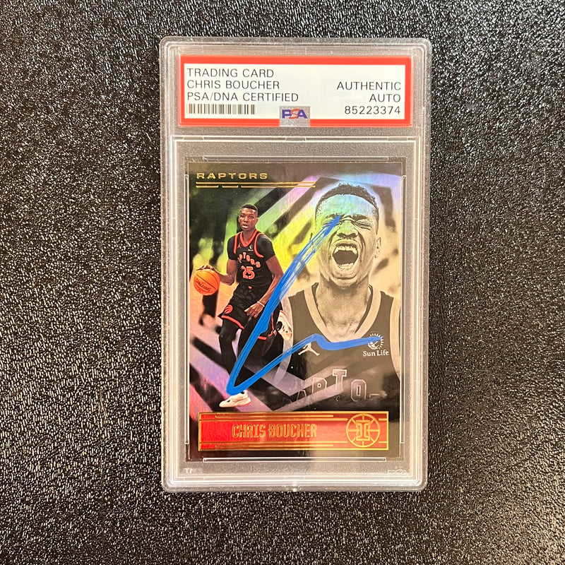 2020-21 Panini Illusions #147 Chris Boucher Signed Card AUTO PSA Slabbed Raptors