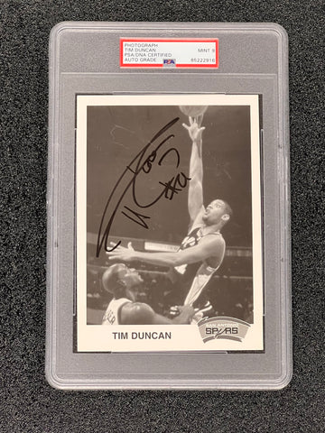 Tim Duncan signed photo PSA MINT 9 Encapsulated San Antonio Spurs Autographed