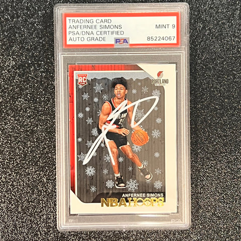 2018-19 NBA Hoops #277 ANFERNEE SIMONS Signed Rookie Card Mint 9 AUTO PSA Slabbed RC Blazers