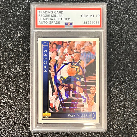 1993 Upper Deck #309 Reggie Miller Signed Card AUTO 10 PSA Slabbed Pacers