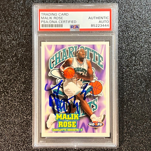 1997 NBA Properties #24 Malik Rose Signed Card AUTO PSA/DNA Slabbed Spurs