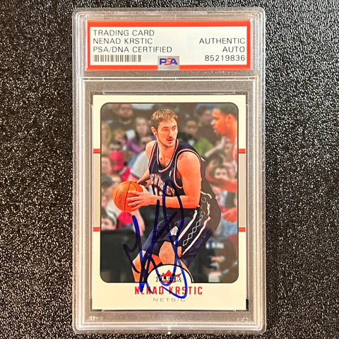 2006 NBA Fleer #121 Nenad Krstic Signed Card AUTO PSA Slabbed Nets