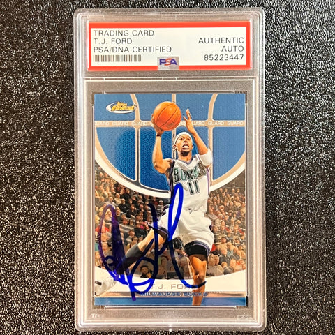 2006 Topps NBA Properties #70 TJ Ford Signed Card AUTO PSA/DNA Slabbed Bucks