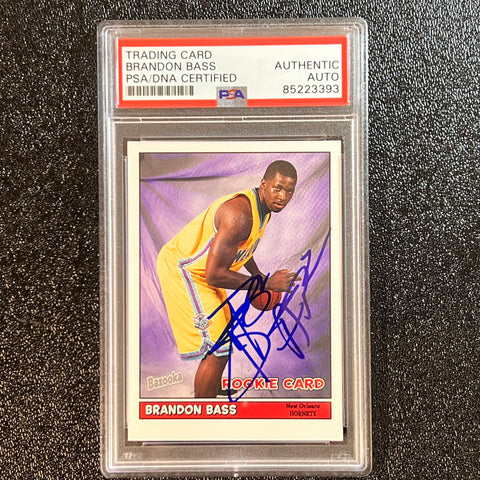 2005 Topps #193 Brandon Bass Signed Card AUTO PSA Slabbed Hornets