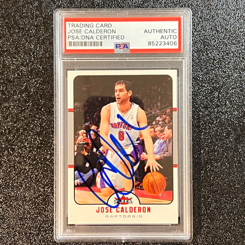 2006-07 NBA Fleer #183 Jose Calderon Signed Card AUTO PSA Slabbed Raptors