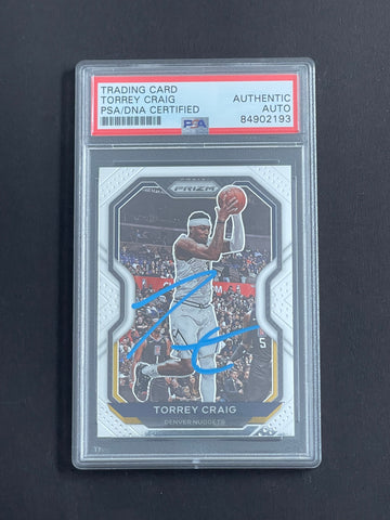 2020-21 Panini Prizm #7 Torrey Craig Signed Card PSA Slabbed Nuggets