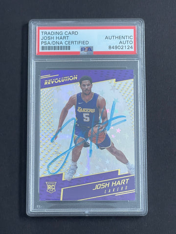 2017-18 Panini Revolution #132 JOSH HART Signed Card PSA Slabbed Lakers