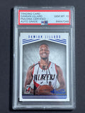 2016-17 Panini Studio #107 Damian Lillard Signed Card Auto Grade 10 PSA Slabbed Blazers