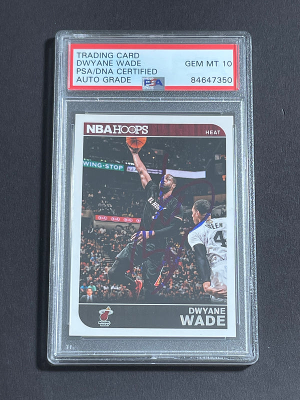 2014-2015 Panini Hoops #137 Dwyane Wade Signed Card PSA Slabbed Heat