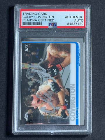 2019 Topps #24 Colby Covington Signed Card PSA Slabbed UFC