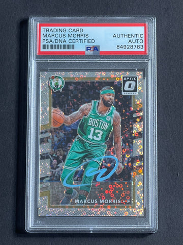 2017-18 Panini Donruss Optic Mojo #8 Marcus Morris Signed Card PSA Slabbed Celtics