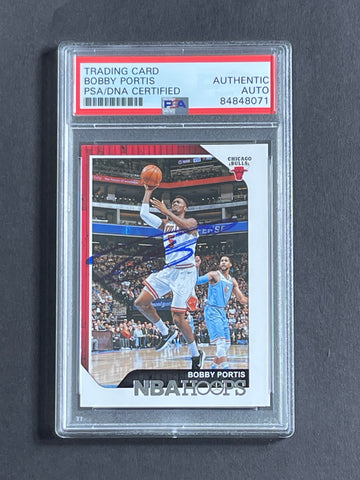 2018-19 NBA Hoops #194 Bobby Portis Signed Card PSA Slabbed Bulls