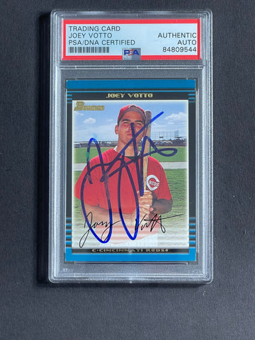2002 Topps Bowman #BDP44 Joey Votto Signed Card PSA Slabbed Reds