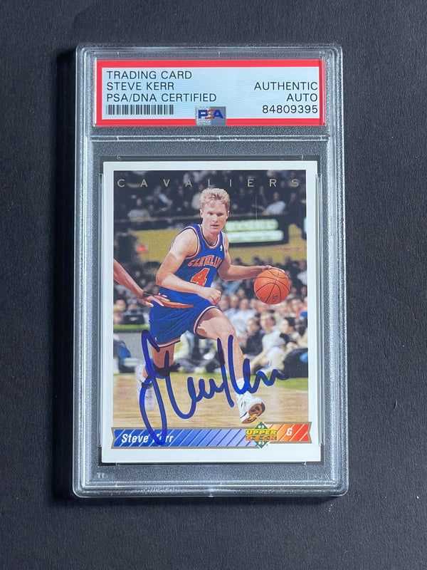 1992-93 Upper Deck #304 Steve Kerr Signed Card PSA Slabbed Cavaliers