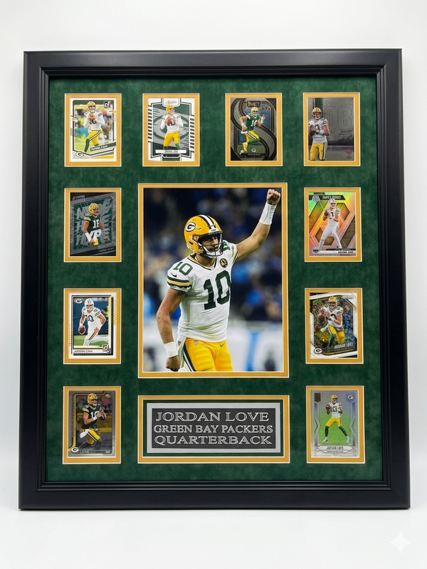 Jordan Love 10-Card Custom Framed Display Piece Green Bay Packers